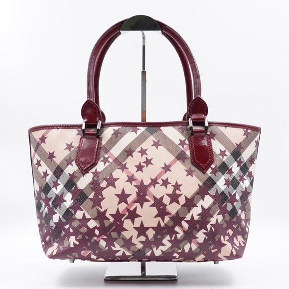 Burberry Handbags - AB13❤️ Burberry Patent Supernova Check Stars Tote